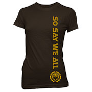 Battlestar Galactica So Say We All Juniors Brown T-Shirt